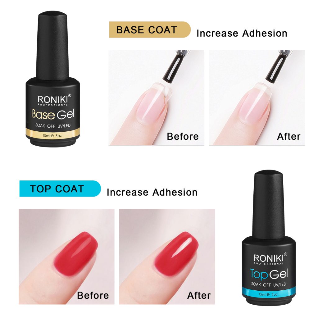 15ml Long Lasting Shine Finish Top Coat And Base Coat For Gel Polish