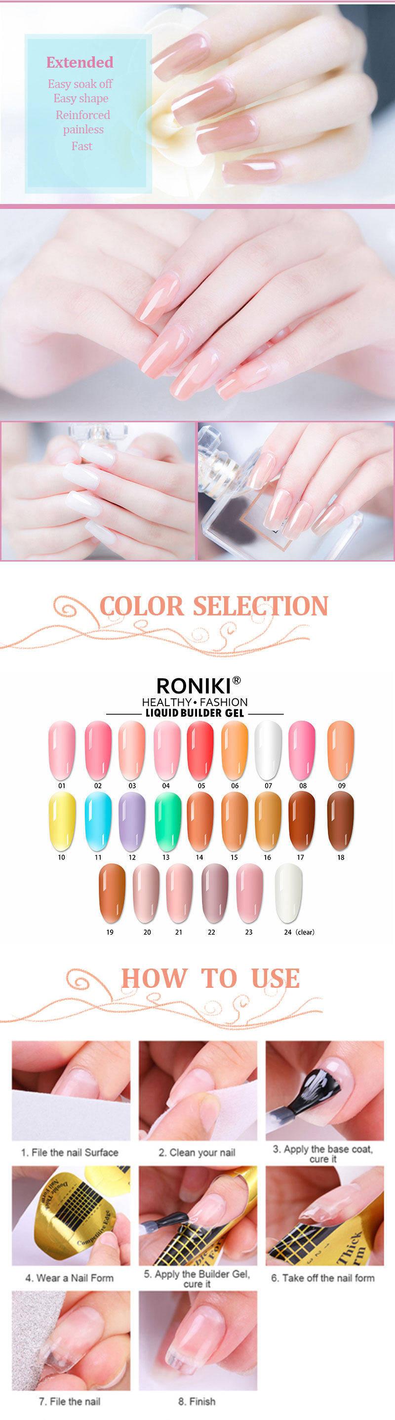 RONIKI Liquid Builder Color Gel