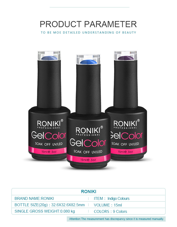 RONIKI Indigo Color UV Nail Gel Polish