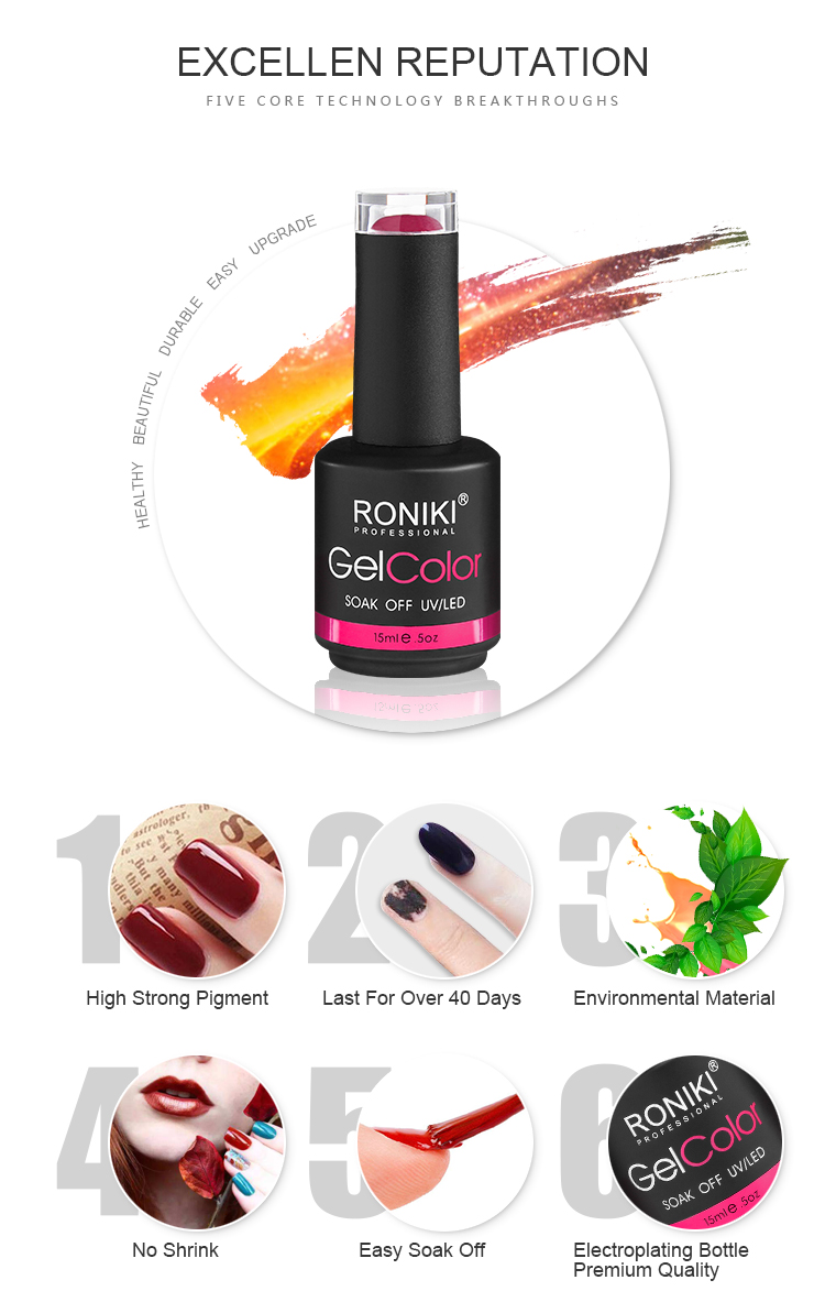 RONIKI Supply Private Label OEM Metallic Color UV Gel Nail Polish