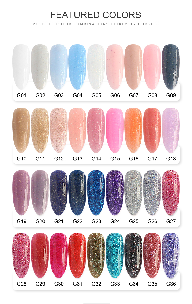 RONIKI Supply Nail Extension Color Glitter Acryl Poly Gel