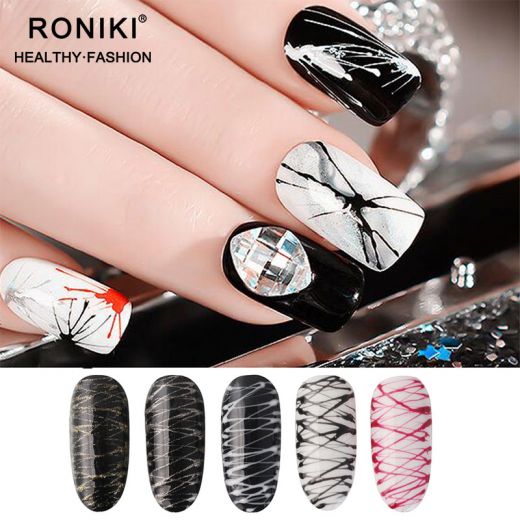 RONIKI OEM Custom Private Label DIY Spider Line Nail Art Gel Soak Off Semi Permanent Uv Spider Gel Polish For Nail Wholesale