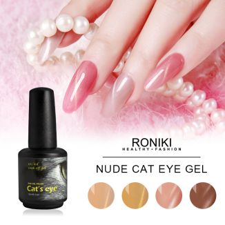 RONIKI UV Pink Cat Eye Nails Gel